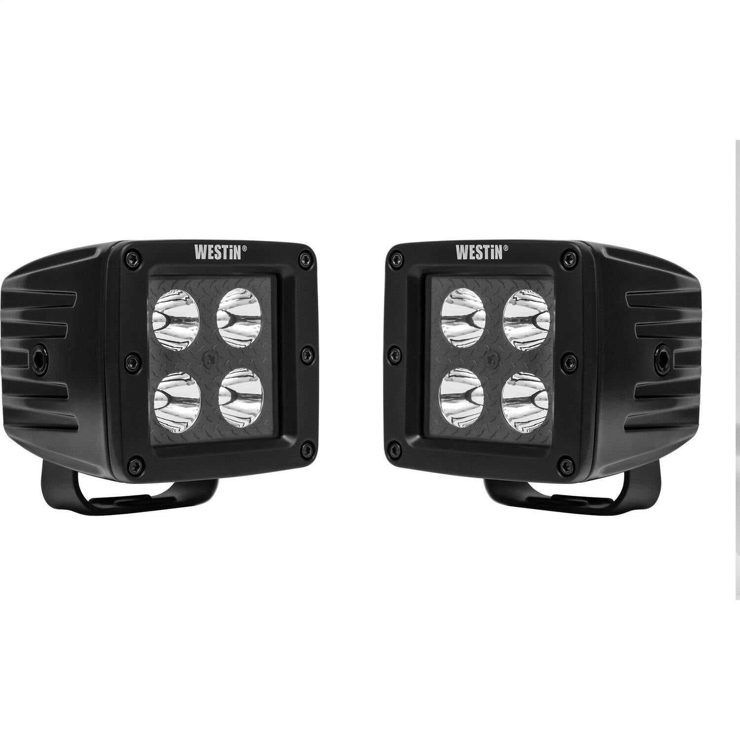Westin 09-12205A-PR HyperQ B-Force LED Auxiliary Lights Spot Beam 3.2x3 in. 5W (Set of 2)