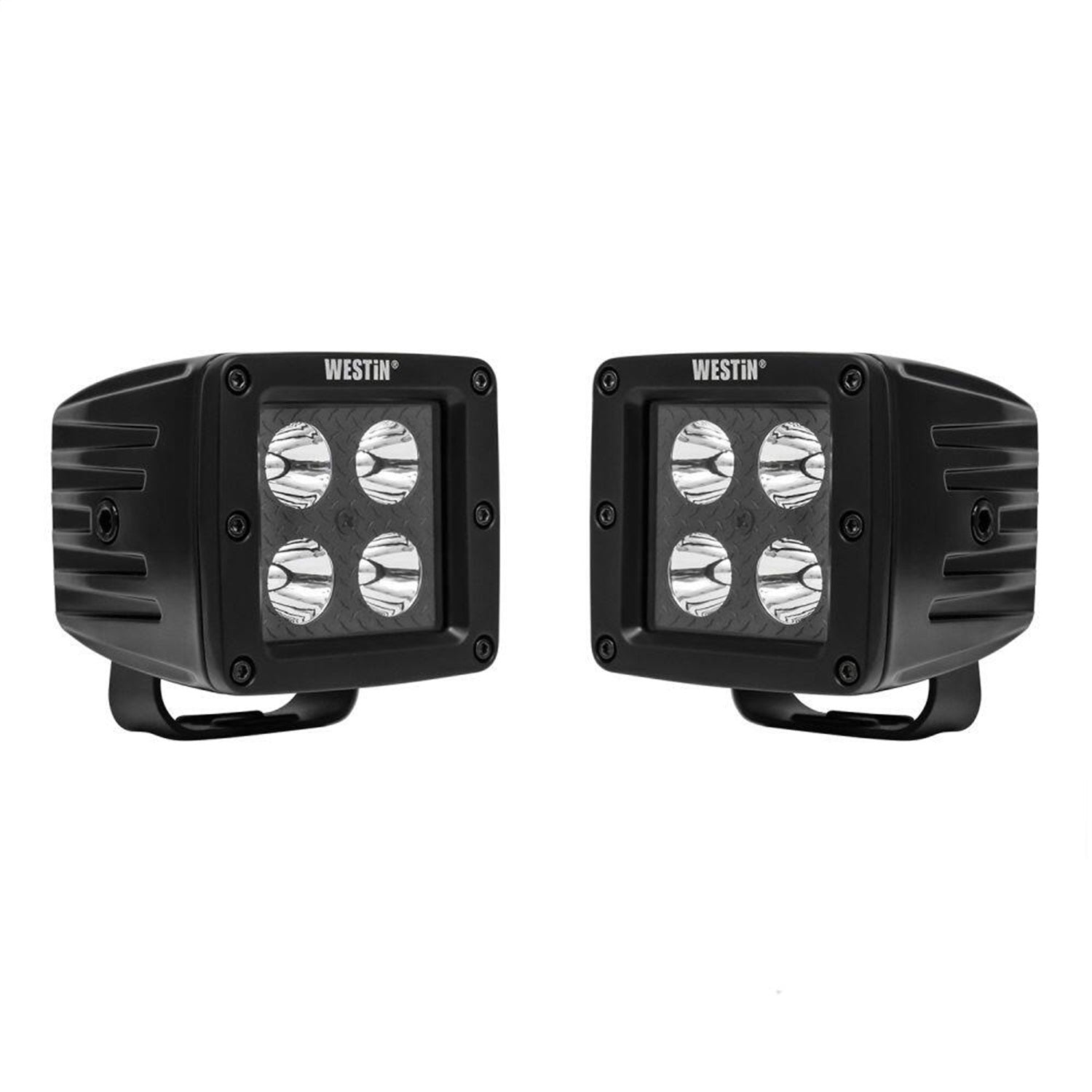 Westin 09-12205B-PR HyperQ B-FORCE LED Auxiliary Lights Flood Beam 3.2x3 in. 5W (Set of 2)