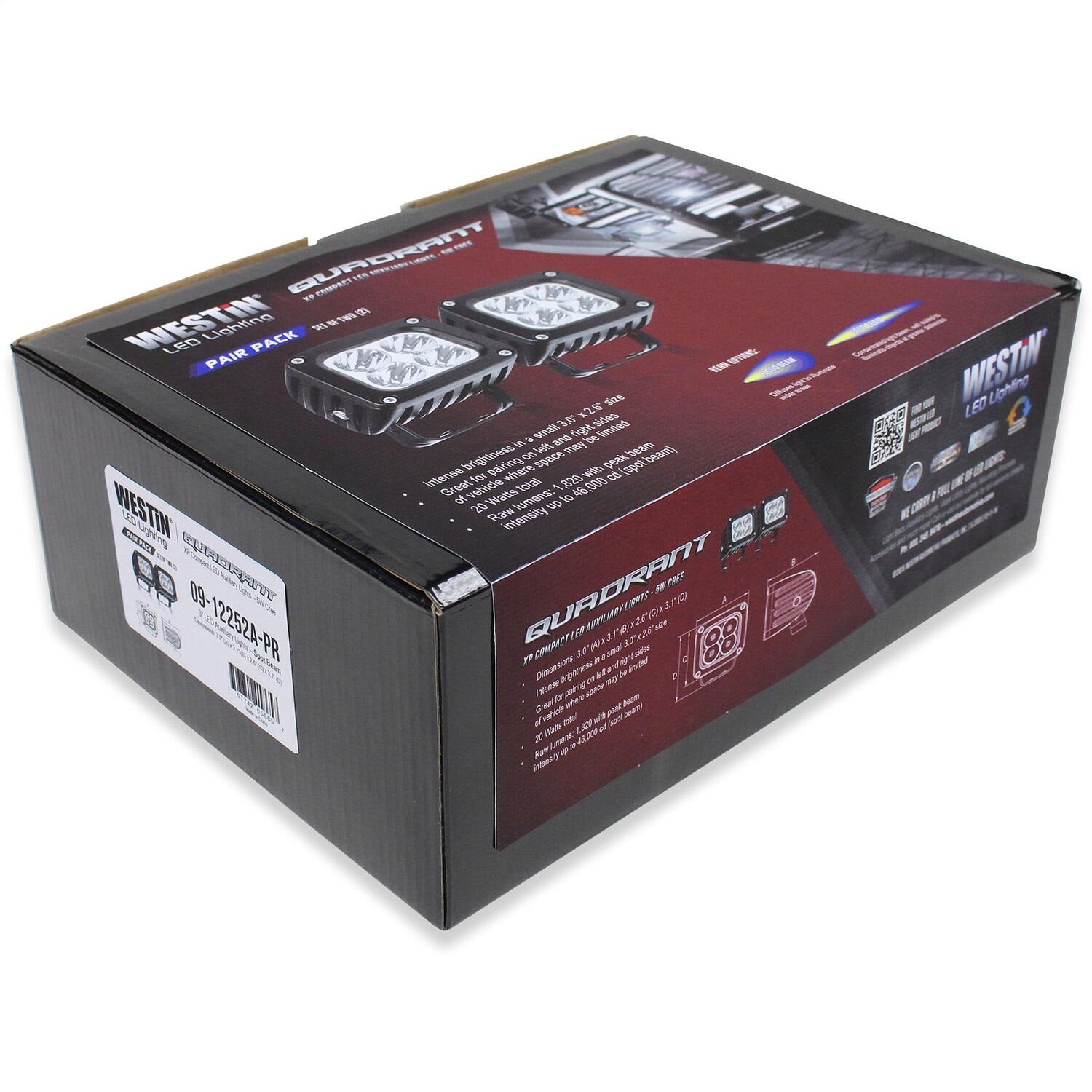 Westin 09-12252A-PR Quadrant LED Auxiliary Light