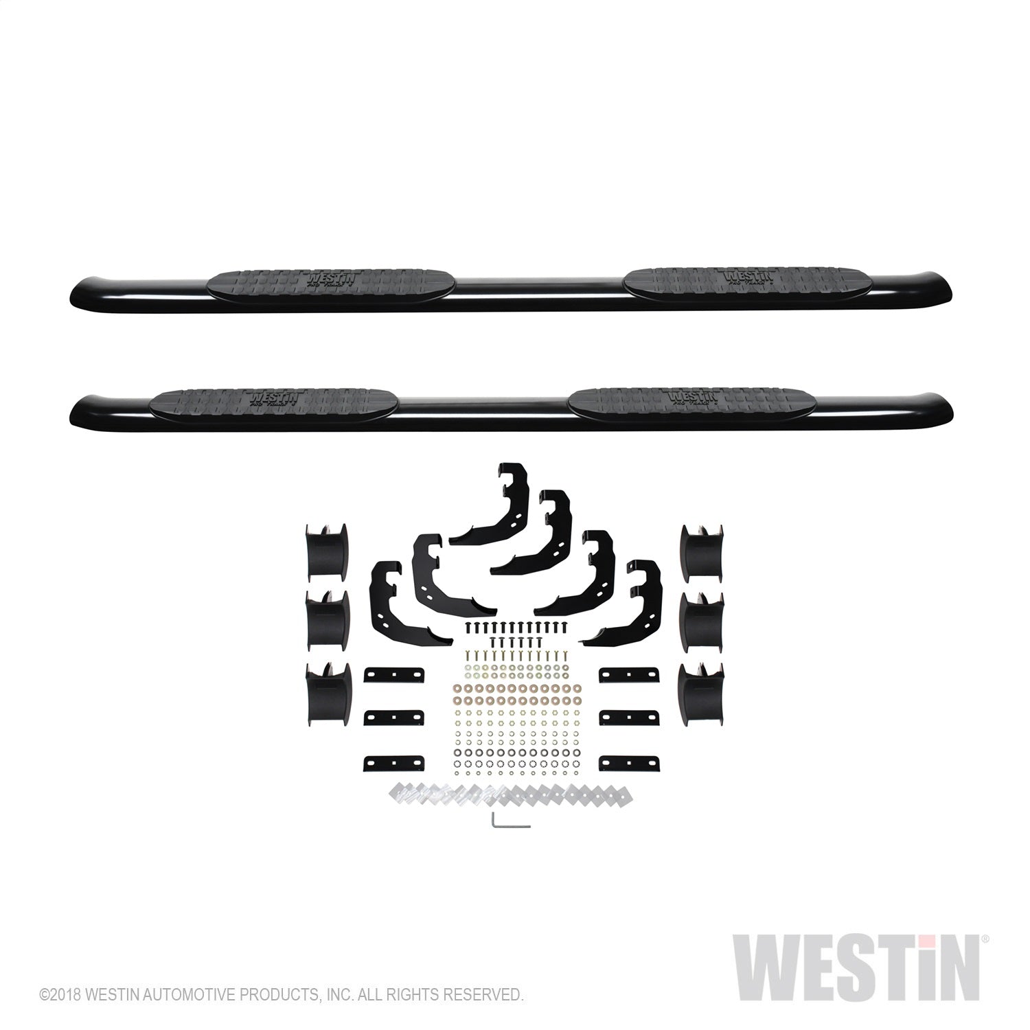 Westin 21-24085 Pro Traxx 4 Oval Nerf Step Bars fits 2019-2023 Ram 1500 Crew Cab (Excl. Ram 1500 Classic) Black 1 Pair