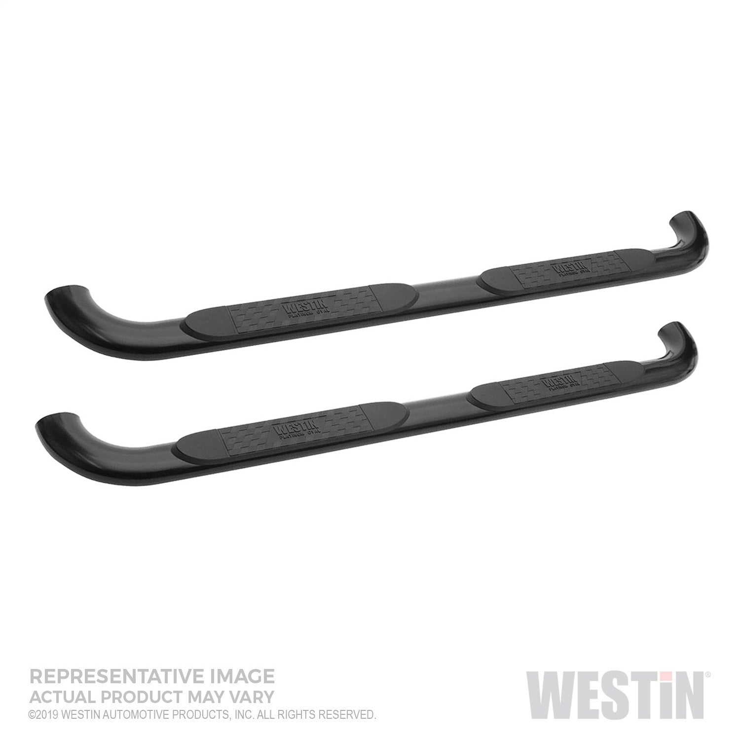 Westin 21-4125 Platinum 4 Oval Nerf Bars fits 2019-2024 Silverado Sierra 1500 Double Cab (Exc 2019 Silverado LD/Sierra 1500 Limited) Black Pair