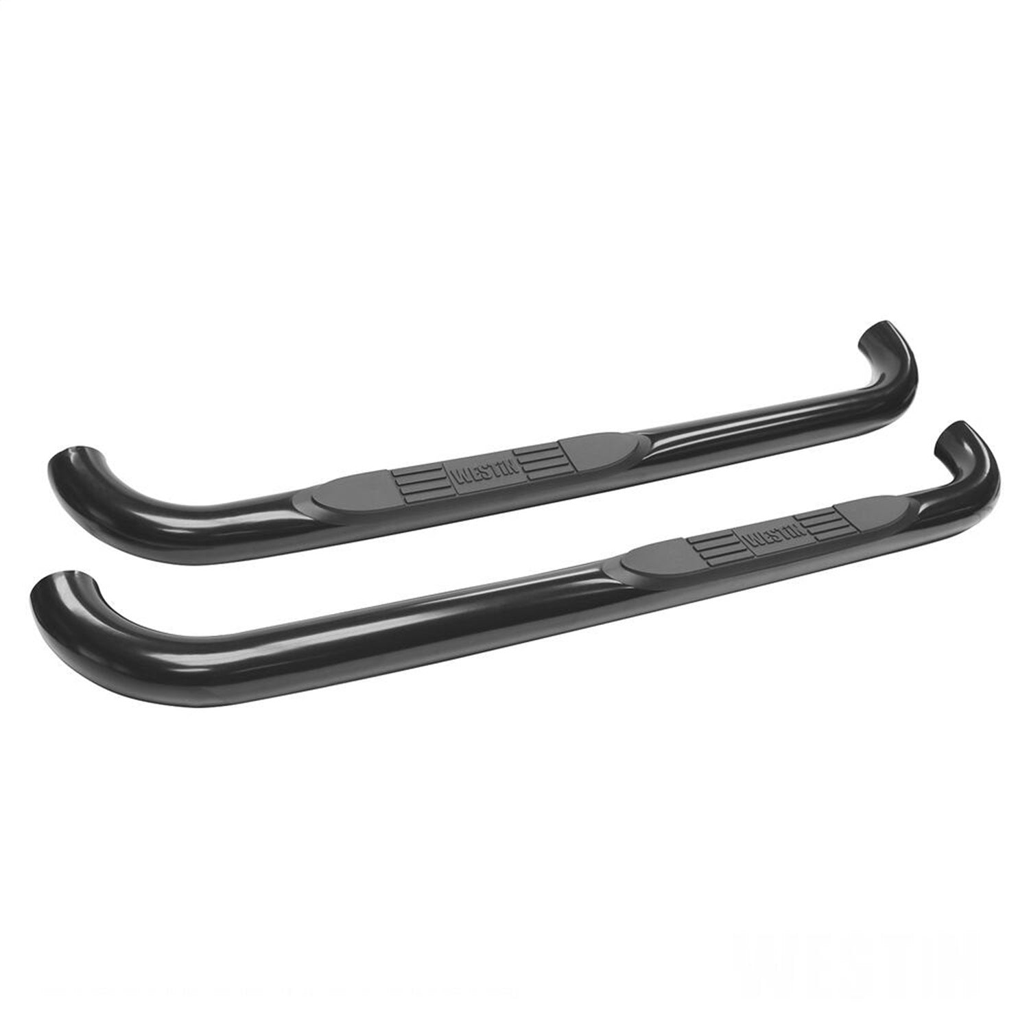Westin 23-2345 E-Series 3 Round Nerf Bars fits 2004-2008 F150 Standard Cab (Exc Heritage) Black Pair