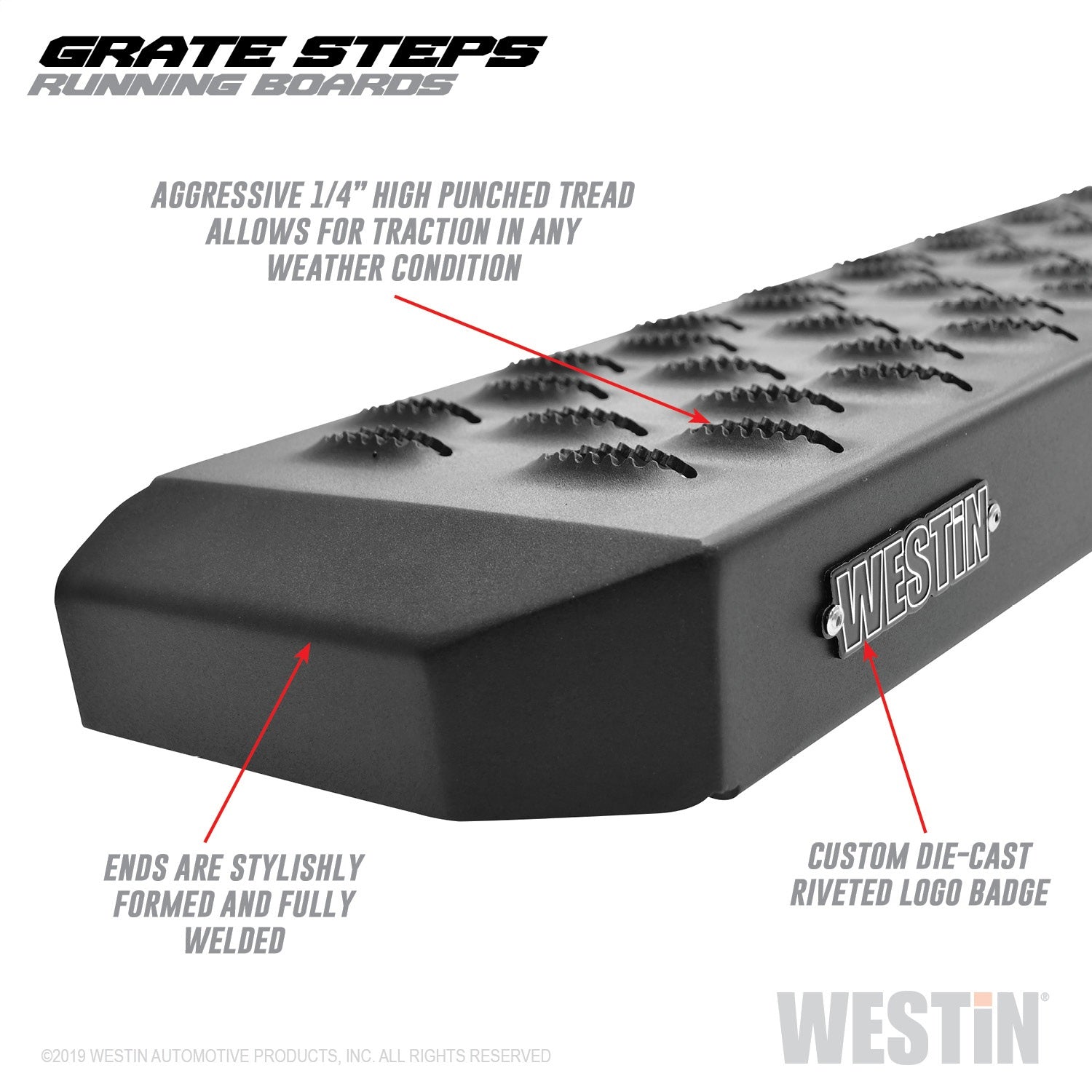Westin 27-74715 Grate Steps Running Boards 68 in. Textured Black Pair