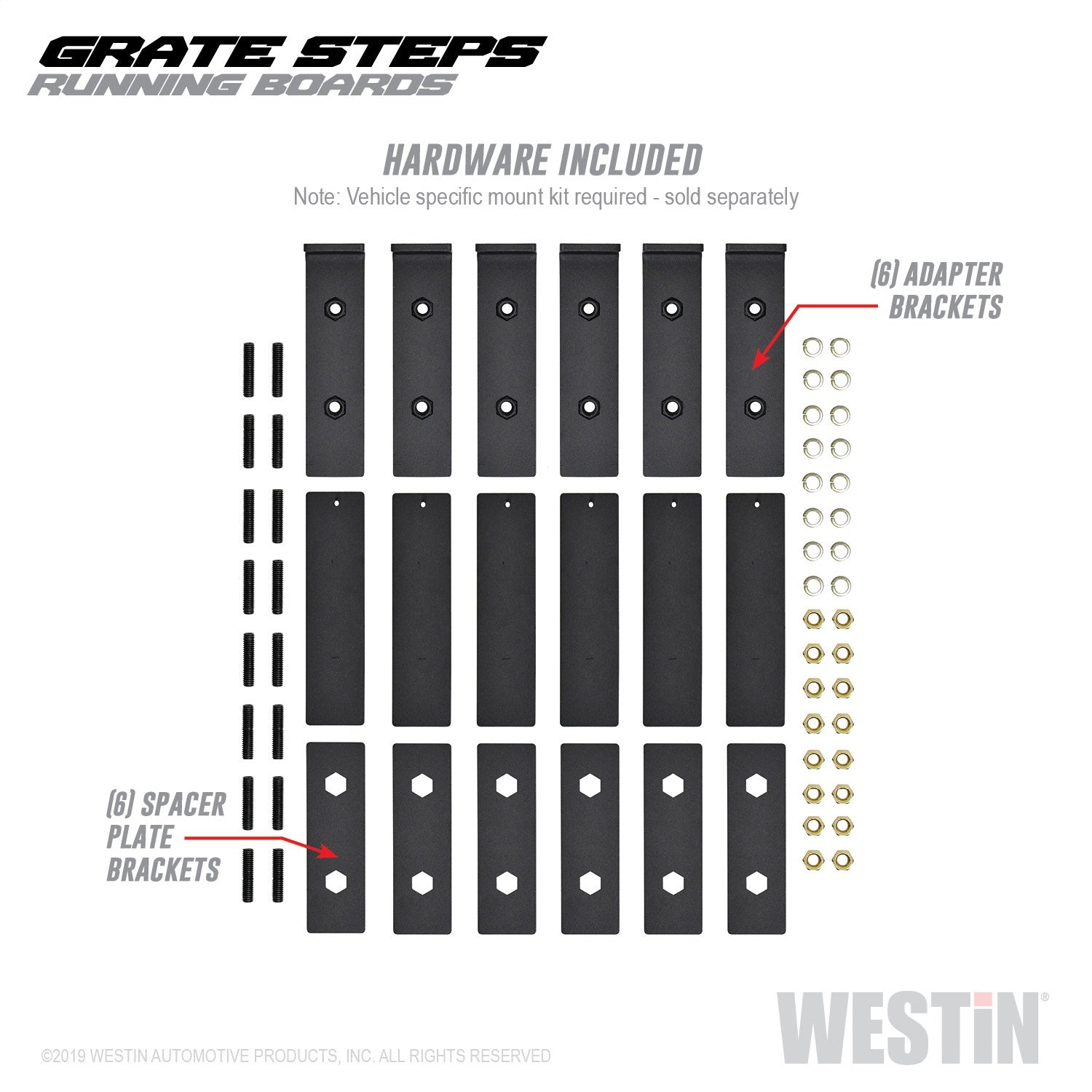 Westin 27-74715 Grate Steps Running Boards 68 in. Textured Black Pair