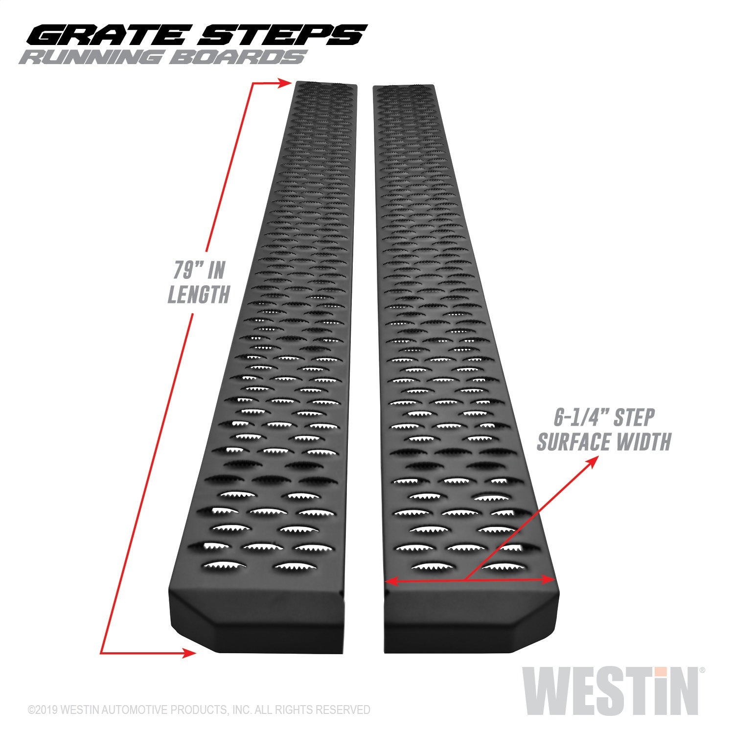 Westin 27-74735 Grate Steps Running Boards 79 in. Textured Black Pair