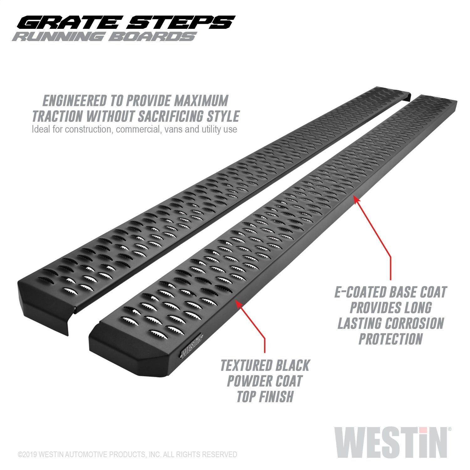 Westin 27-74765 Grate Steps Running Boards 83 in. Textured Black Pair