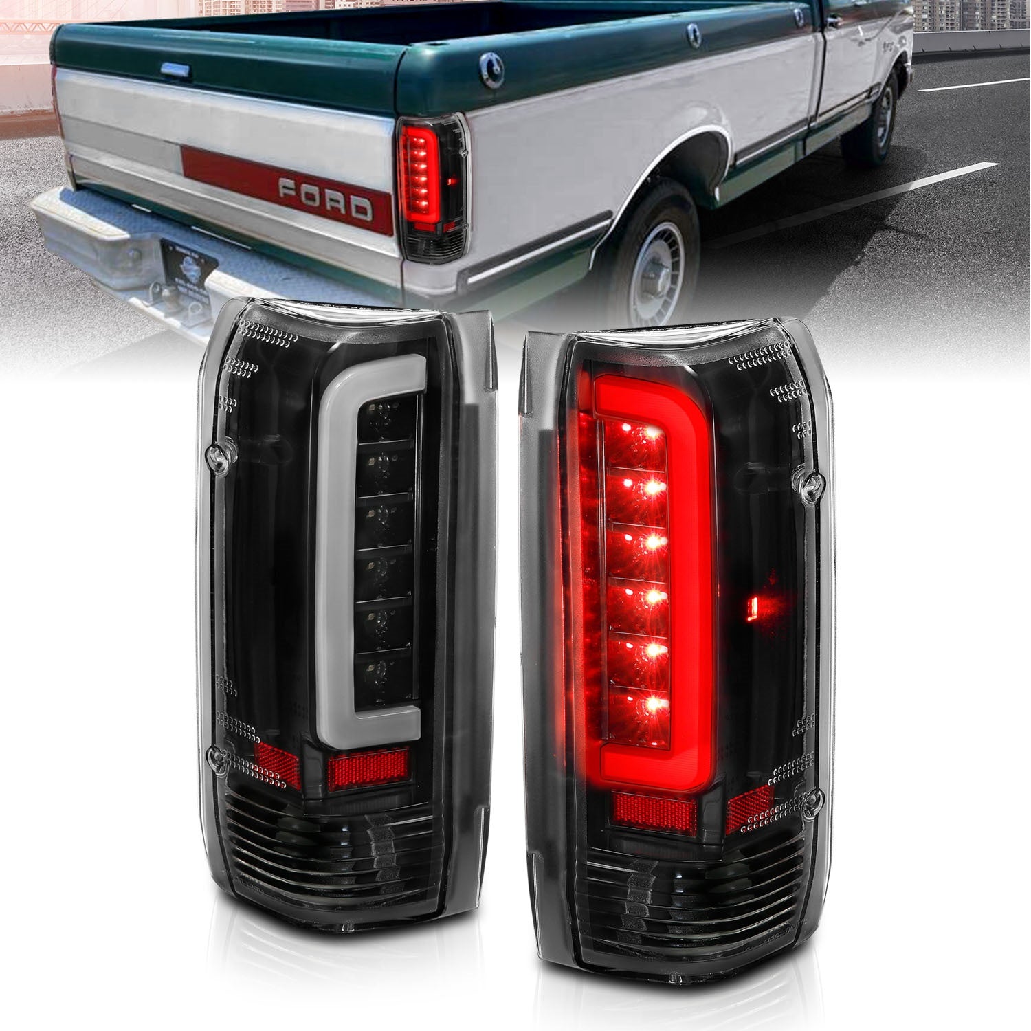 Anzo USA 311350 Tail Light Assembly Fits 87-96 Bronco F-150