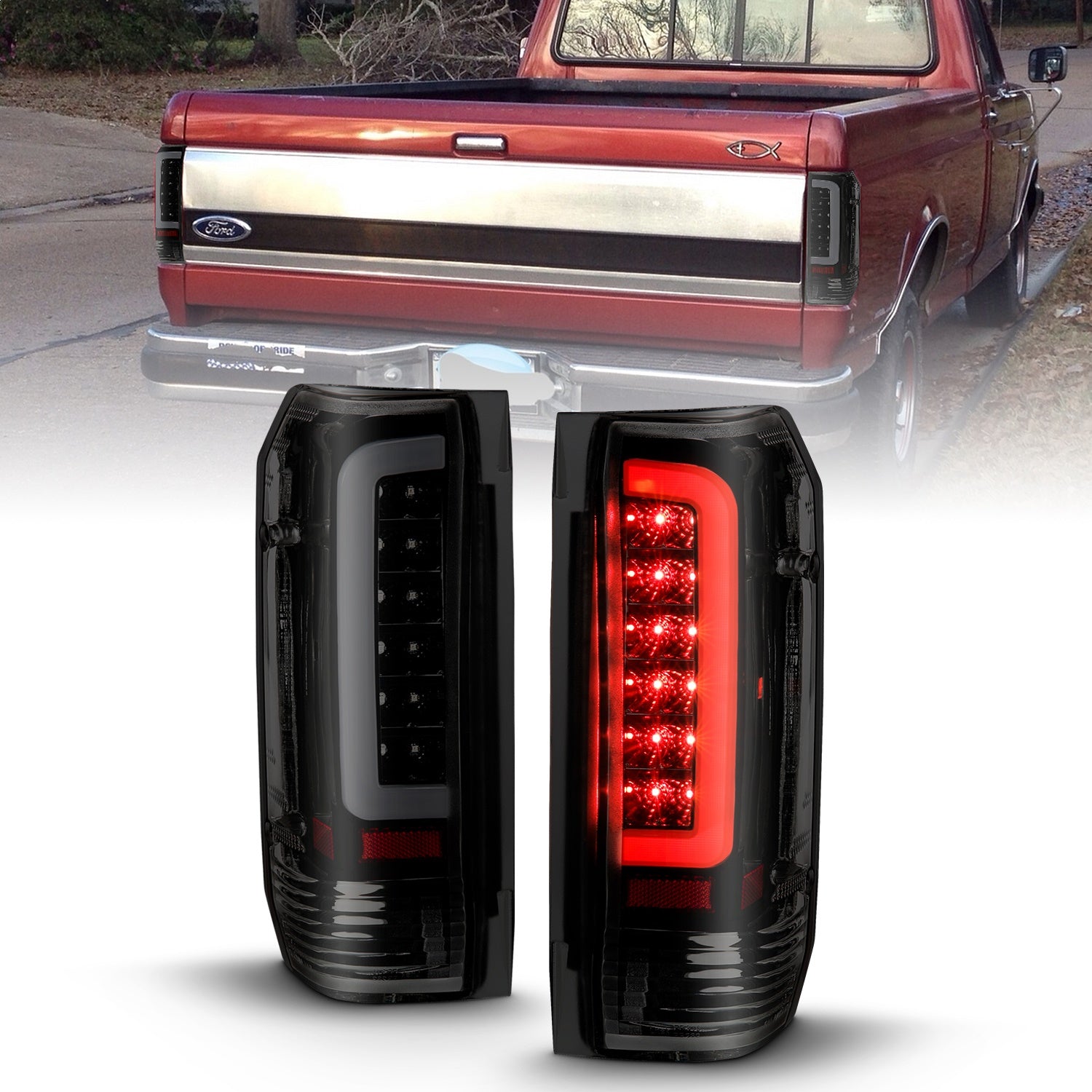 Anzo USA 311351 Tail Light Assembly Fits 87-96 Bronco F-150