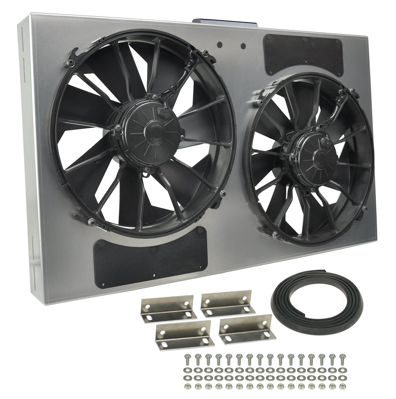 PWM DUAL RAD FAN/ALUMINUM SHROUD ASSEMBLY