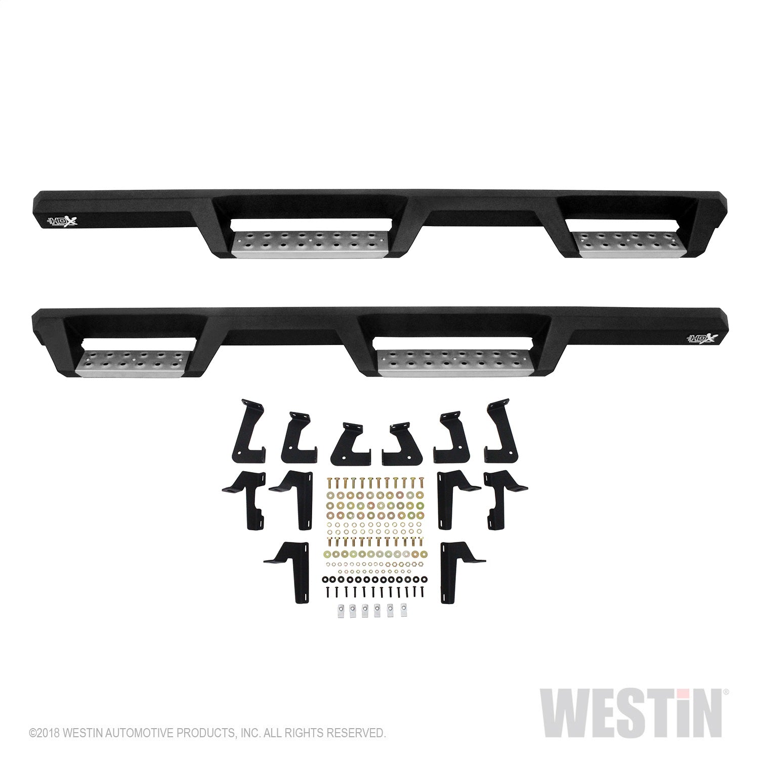 Westin 56-132952 HDX Stainless Drop Nerf Step Bars fits 2007-2018 Wrangler JK Unlimited 4dr Textured Black 1 Pair