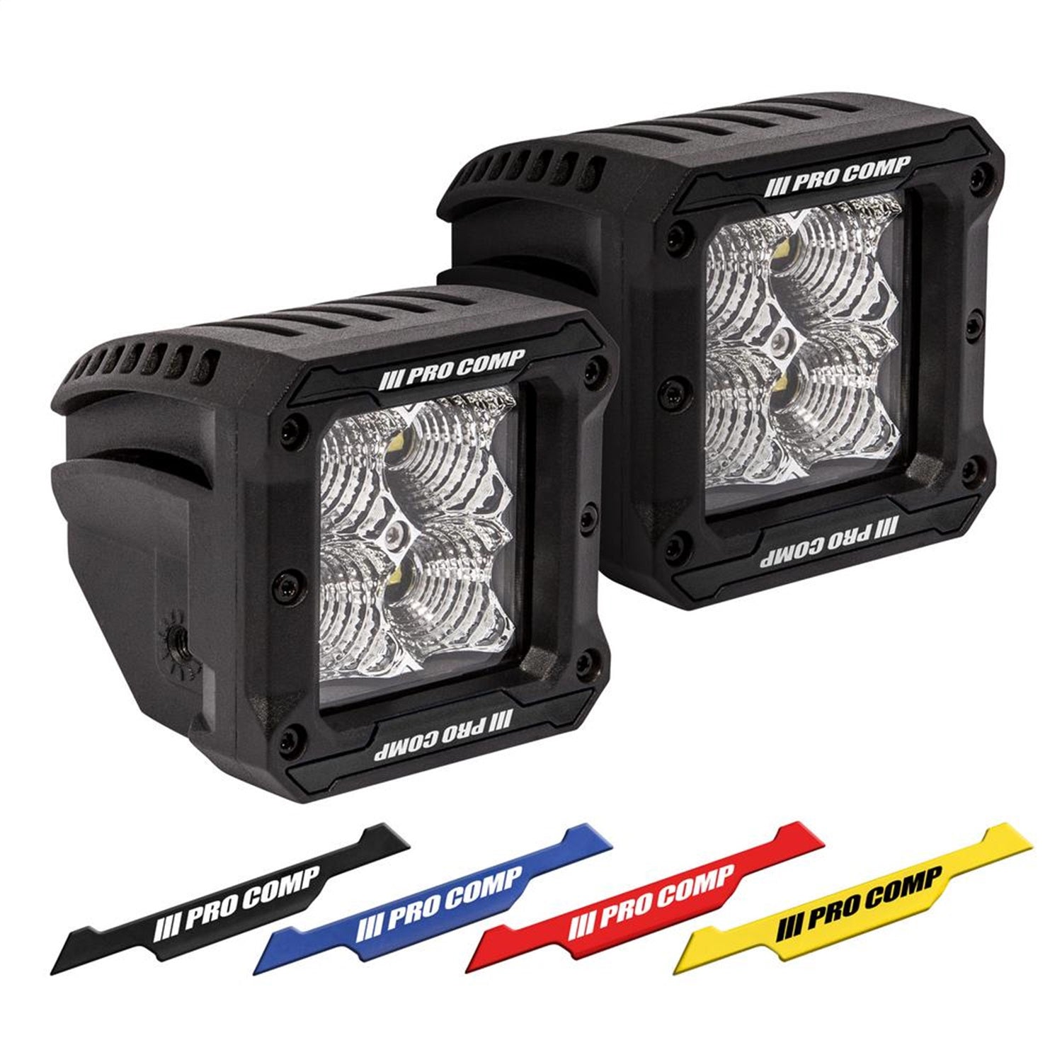 Pro Comp Suspension 76413P S4 Gen3 Flood Light Clear Amp Draw: 1.36/12V 0.68/24V 20 Watts 3.25w x 3.75h x 3.1d 3800 Polyester Powder Coat Shock Resistant IP 67830 Raw Lumens Pair S4 Gen3 Flood Light