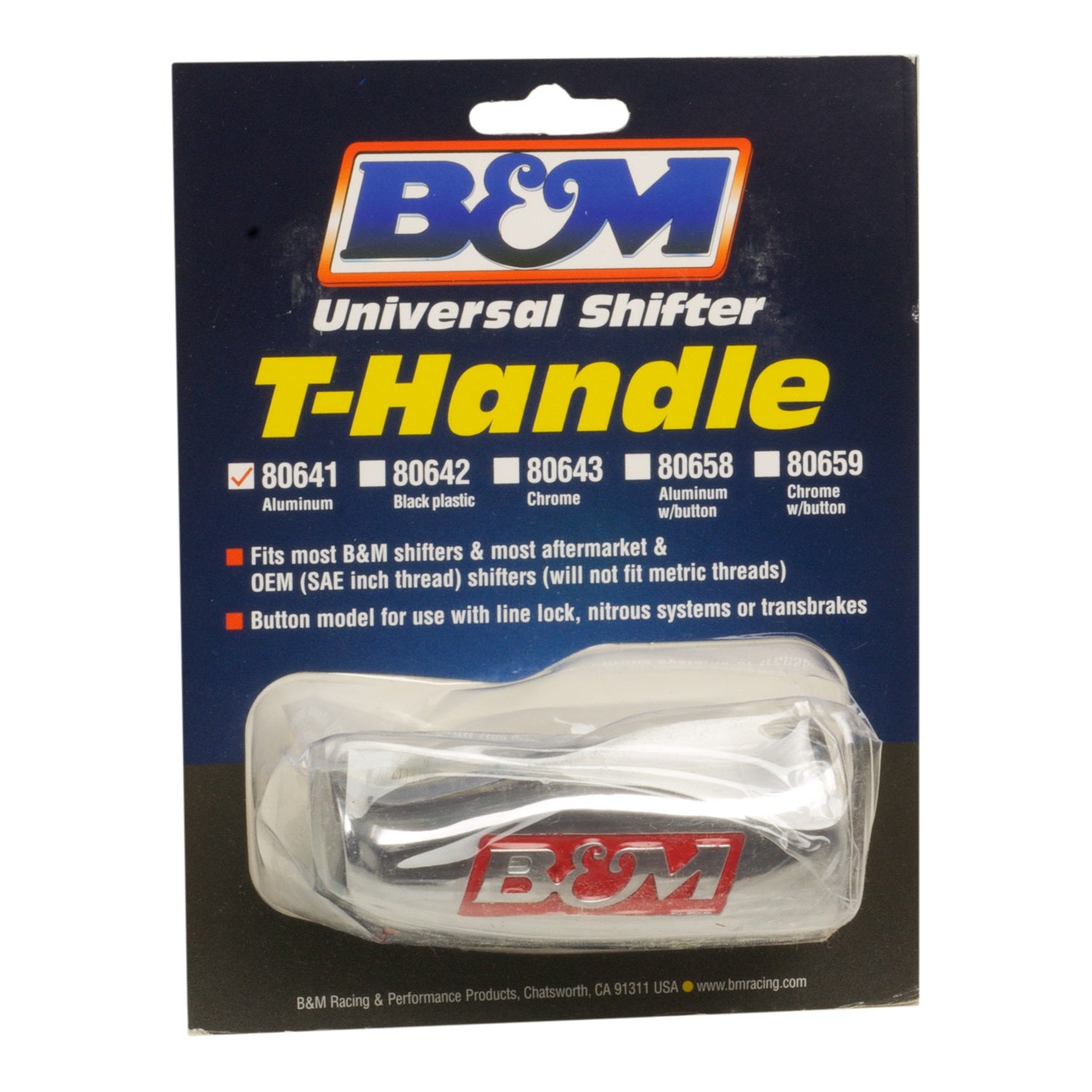 B&M 80641 Brushed Aluminum T-Handle Shifter Knob