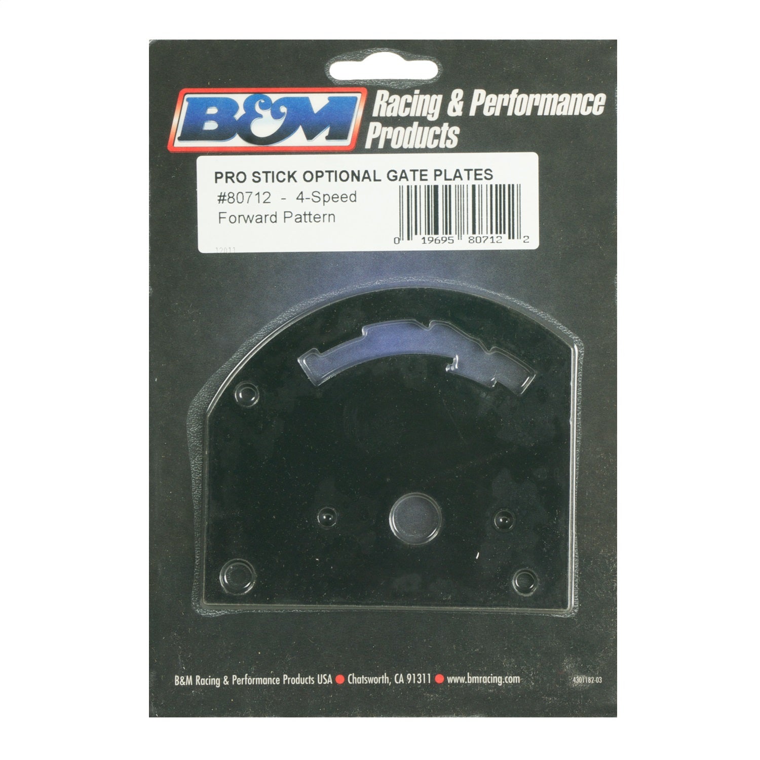 B&M 80712 4-Speed Forward Pattern Gate Plate for Pro Stick Automatic Shifter