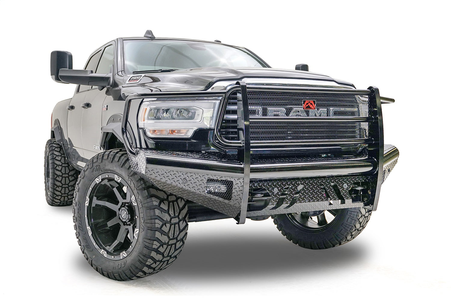 Fab Fours DR19-S4460-1 Black Steel Front Bumper Fits 19-20 2500 3500