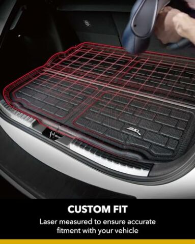3D MAXpider Custom Compatible with Cross Fold Kagu Cargo Liner (Black) Compatible with Tesla Model Y 5-Seat - Rear Upper Cargo Liner (3Pcs) 2021-2025
