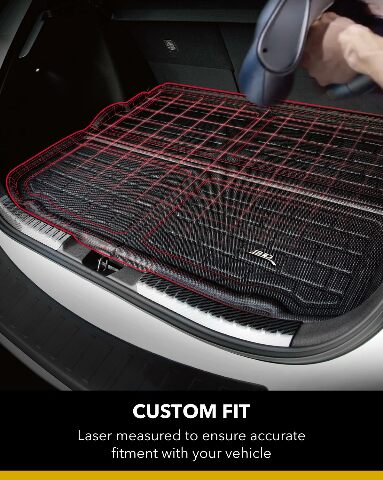 3D MAXpider Custom Compatible with Cross Fold Kagu Cargo Liner (Black) Compatible with Tesla Model Y 5-Seat - Rear Upper Cargo Liner (3Pcs) 2021-2025