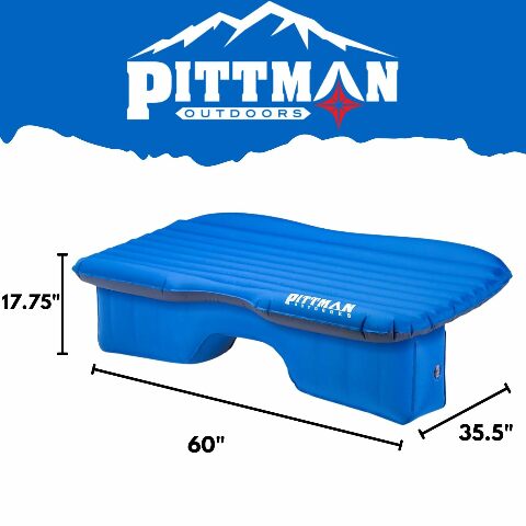Pittman Outdoors AirBedz PPI-BLU-TRKMAT Inflatable Fabric Rear Seat Truck Air Bed Mattress | 5 Feet in Length | Compatible with Full-Sized Trucks and SUV's, Blue