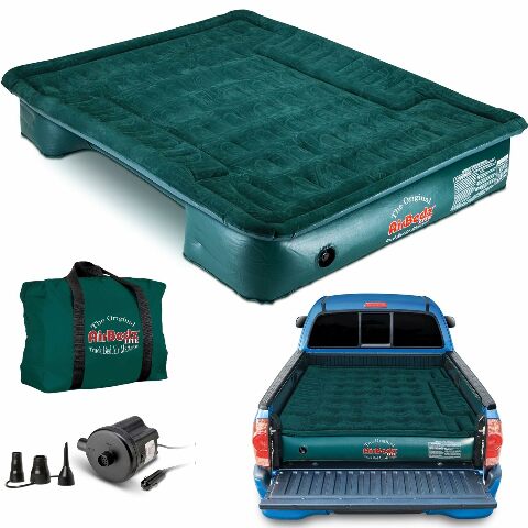 AirBedz Lite (PPI PV203C) Mid-Size 6'-6.5' Short Truck Bed Air Mattress, Green (72" x 55" x 12" Inflated)
