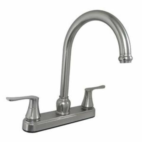 Empire Brass U-YNN800GSN-DH3-25MM Non-Metallic Kitchen Faucet with Saber Handles and Gooseneck Spout,1 Pack