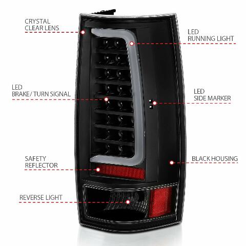 ANZO USA 311321 Taillamps Compatible with Chevrolet Tahoe