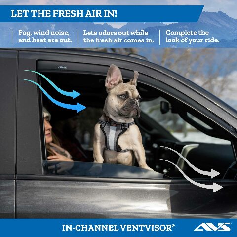 AVS Auto Ventshade in-Channel Rain Guards Compatible with Toyota Tundra Crewmax | Window Vent Visors, 4 pcs. - Smoke | 09 1943