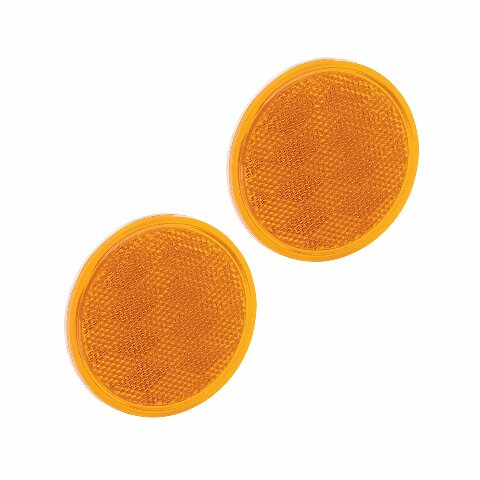 Bargman 74-38-020 Reflector (Class A 3-3/16" Round Amber with Adhesive Back - 2 Pack)