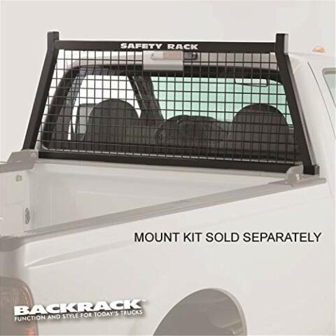 RealTruck Backrack Half Safety Rack Frame Only | Black, No Drill | 148SM | 2001-2025 Chevrolet/GMC Silverado/Sierra 2500/3500HD; 2017-2025 Dodge RAM 1500/2500/3500; 2004-2025 Nissan Titan & Others