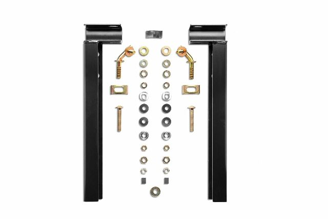 RealTruck Backrack Hardware Kit for use w/ 21" Toolbox, Black, No Drill | 30221TB | Fits 2017-2025 Ford F-250/F-350 Aluminum Body