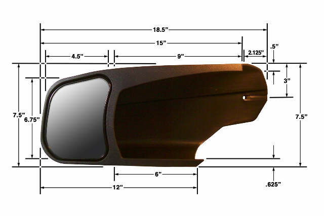 CIPA Mirrors 10950 Custom Towing Mirror Set