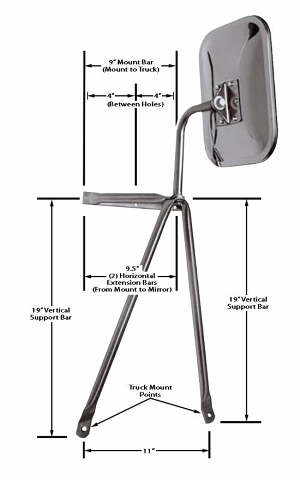 CIPA Mirrors 45000 Universal Truck And Camper Mirror