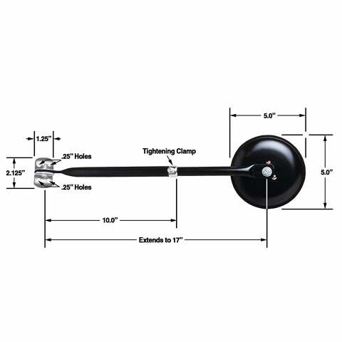CIPA Mirrors 49704 OE Replacement Mirror Fits 46-83 CJ3 CJ5 CJ6 CJ7 Willys