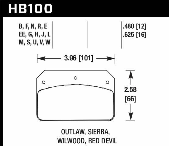 Hawk Performance HB100N.480 HP Plus Disc Brake Pad