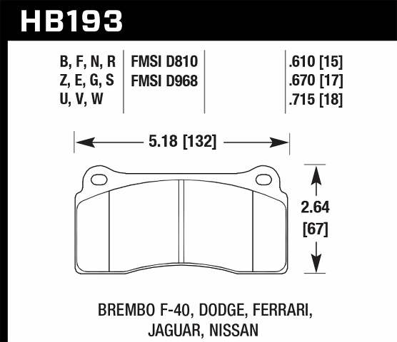 Hawk Performance HB193F.670 HPS Disc Brake Pad