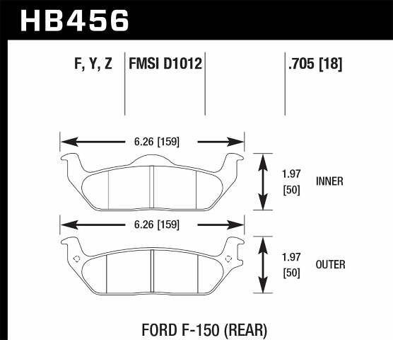 Hawk Performance HB456Y.705 LTS Disc Brake Pad Fits 04-12 F-150 Mark LT