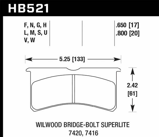 Hawk Performance HB521U.800 DTC-70 Disc Brake Pad