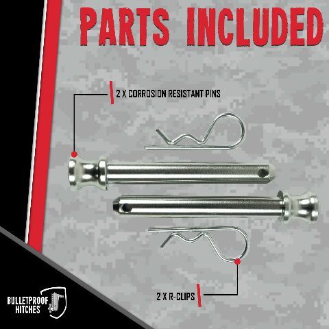 Corrosion-Resistant 5/8" Pins Compatible with BulletProof Hitches (Sold as Pair), Stainless Steel with Electroless Nickel Plating (Rated to 36,000lbs)