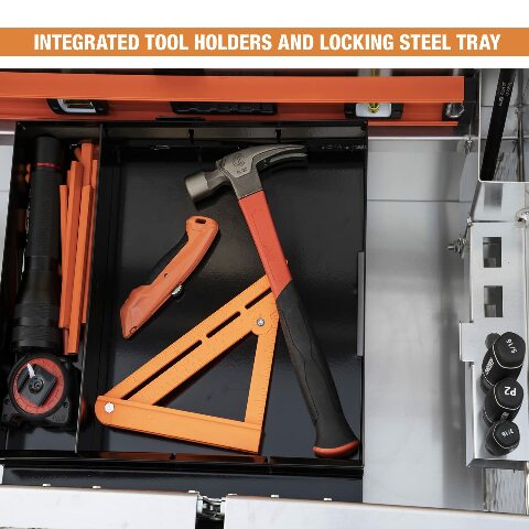 Buyers Products Crossover Truck Tool Box, Heavy Duty Saddle Cargo Bed Organizer Compatible with Equipment Accessories Storage, Metal Diamond Tread Aluminum, 71x20x18, Silver, 1709410