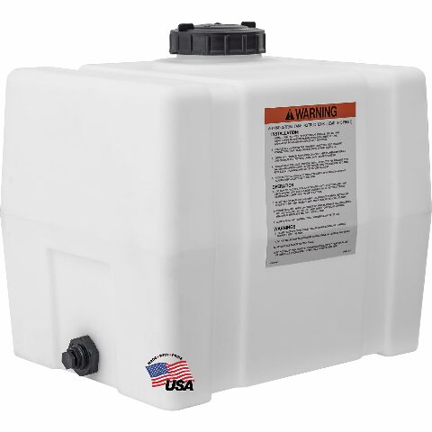 RomoTech 82123909 Horizontal Square Reservoir Water Tank, 30 gallon, Made In The USA, Poly Tank Compatible with Water and Non-Flammable Liquids, Rust and Corrosion Proof