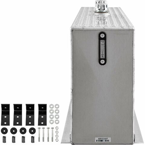 Buyers Products UR50A 50 Gallon Upright Aluminum Hydraulic Reservoir, Lightweight, With Baffles & Sight Gauge, Hydraulic Tank Compatible with Trucks