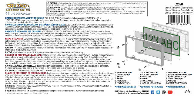 Cruiser Accessories 62320 License Plate Frame/Shield Combos