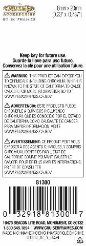 Cruiser Accessories 81300 License Plate Fasteners