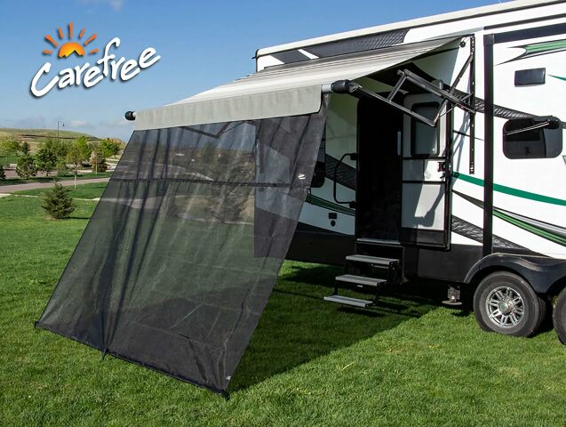 CAREFREE 701009ACD Black 10' x 9' Drop RV Awning EZ ZipBlocker