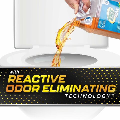 Camco TST MAX Camper/RV Toilet Treatment - Features Septic Safe Formula & Stops Odors Up to 7 Days – Orange Scent, 64 oz (41195)