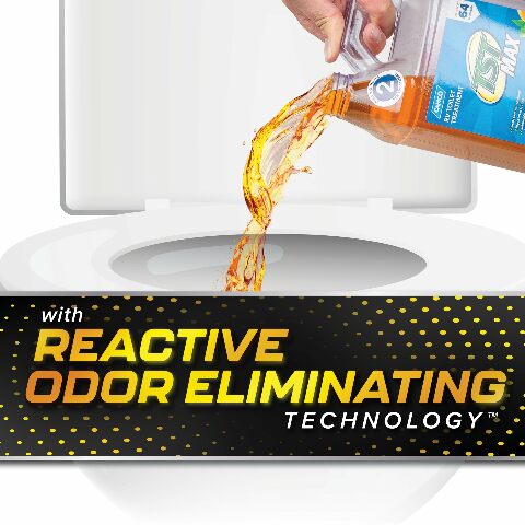 Camco TST MAX Camper/RV Toilet Treatment - Features Septic Safe Formula & Stops Odors Up to 7 Days - Orange Scent, 1-Gallon (41197)
