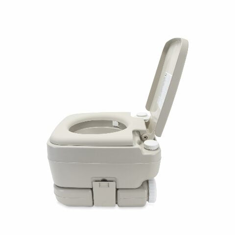 Camco Portable Travel Toilet - Features Bellow-Type Flush and Sealing Slide Valve to Lock-in Odors and Protect against Leakage-| Lightweight and Compact, 2.6 Gallon (41531)