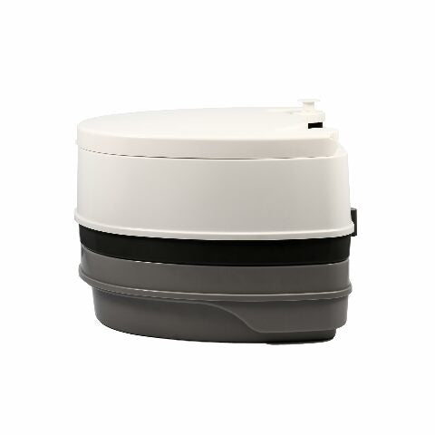 Camco Premium Portable Travel Toilet - 2.6 gallon - Three Directional Flush and Swivel Dumping Elbow (41535)