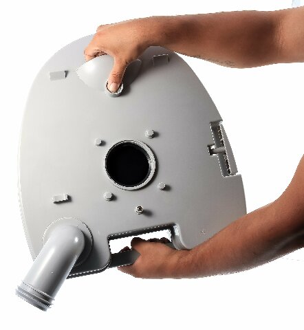 Camco Premium Portable Travel Toilet With Three Directional Flush and Swivel Dumping Elbow | Designed Compatible with Camping, RV, Boating And Other Recreational Activities - (5.3 gallon) (41545),White