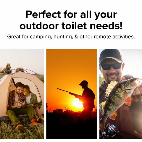 Camco Toilet Waste Bags - Features Biodegradable Powder & Leak Proof Double Bag Design - Great Compatible with Camping, RVing, Hiking, or Boating - 10-Pack (41548)