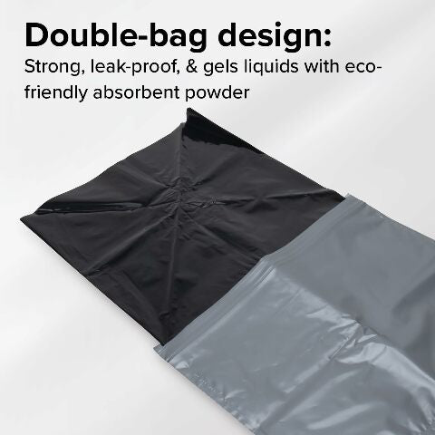 Camco Toilet Waste Bags - Features Biodegradable Powder & Leak Proof Double Bag Design - Great Compatible with Camping, RVing, Hiking, or Boating - 10-Pack (41548)