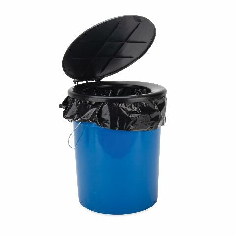 Camco Portable Toilet Bucket - Features 3 Bag Liners Compatible with Easy Clean Up & Attached Carry Handle - Includes Seat and Lid Attachment (41549)